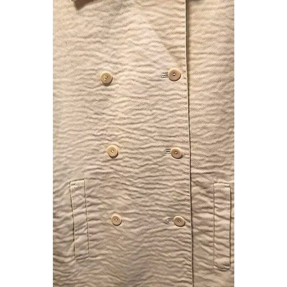 Eileen Fisher Cream Quilted Double-Breasted Jacket - Picture 4 of 10